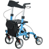 Rollator Walker with Seat and Backrest, Height Adjustable Aluminum Rolling Walker, Lightweight Mobility Walking Aid for Seniors & Adults, Blue