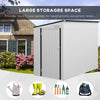 4' x 8' Lean to Garden Storage Shed, Outdoor Metal Tool House with Lockable Door Vents for Backyard Patio Lawn, White