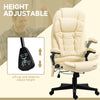 Heated Massage Office Chair, Heated Reclining Desk Chair with 6 Vibration Points, Armrest and Remote, Beige