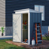 5'x3'x6' Garden Metal Sheds with floor, Small Lean-to Shed with Adjustable Shelf, Lock, Gloves, Cool Gray