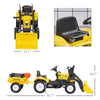Ride-On Kids Bulldozer/Excavator Toy with Real Working Dirt Bucket, Easy Pedal Controls, 6 Wheels, & Cargo Trailer