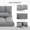 Convertible Floor Sofa Chair, Folding Upholstered Couch Bed, Adjustable Guest Chaise Lounge with Metal Frame and 2 Pillows, Gray