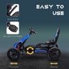 Kids Pedal Go Kart W/ Adjustable Seat, Swing Axle, Blue