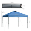 10' x 10' Pop Up Canopy Event Tent with 3-Level Adjustable Height, Top Vent Window Design and Easy Move Roller Bag, Blue