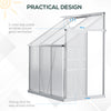 Aluminum Greenhouse Polycarbonate Walk-in Garden Greenhouse with Adjustable Roof Vent, Rain Gutter and Sliding Door, 6' x 4' x 7' Clear