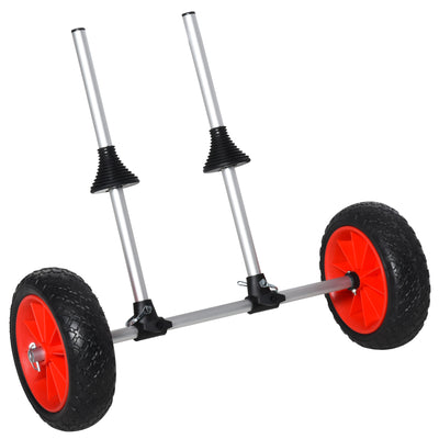 Universal Kayak Cart Trolley Trailer with Strong Aluminum Frame, Adjustable Width Crossbar, & Large Tires
