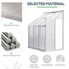 Aluminum Greenhouse Polycarbonate Walk-in Garden Greenhouse with Adjustable Roof Vent, Rain Gutter and Sliding Door, 6' x 4' x 7' Clear