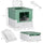 Cat Litter Box Funiture with Lid, Enclosed Cat Litter Tray with Front Entry & Top Exit, Large Space Portable Pet Toilet with Scoop, Green