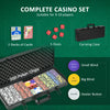 500PCs 14 Gram Clay Poker Chips Set Casino Poker Chips with Aluminum Case, Playing Cards, Dealer Button, 5 Dices