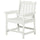 Plastic Patio Chairs, Outdoor Dining Chair with Armrests and Slatted Back, Outdoor Armchair for Lawn, Garden, Poolside, Backyard, White