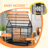 48" Heavy Duty Dog Crate with 4 Lockable Wheels, Double Doors, and Removable Tray, for XL and L Dogs