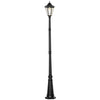 Lamp Post Light Outdoor Solar-Powered LEDs, All-Weather Protection Vintage Streetlight, w/ Clear Glass, for Patio Garden, 92.5" Black