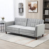 Modern 3 Seater Sofa Bed, Convertible Sleeper Sofa, Compact Tufted Couch with Adjustable Split Back, Light Gray