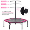 Hexagon 4.5ft Trampoline Outdoor Bouncer Jumper Adjustable Bar Pink