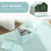 Hooded Cat Litter Box w/ Litter Mat, Litter Particle Catching, Light Blue