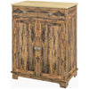 Sideboard Buffet Cabinet Kitchen Cabinet, Coffee Bar Storage with Solid Wood Top, Adjustable Shelf, and 2 Drawers for Living Room, Brown