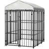 6' x 4' Dog Playpen, Outdoor Puppy Exercise Pen with Water-resistant UV Protection Canopy, Dog Run Enclosure for Large & Medium Dogs, Black