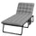 Outdoor Folding Chaise with 4-position Adjustable Backrest, Magazine Pocket, Removable Head Pillow, Gray