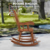 Porch Rocker Chair, 350 lbs. Wooden Outdoor Rocking Chair with High Back for Garden, Patio, Balcony, Teak
