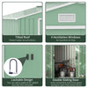 7' x 4' Outdoor Storage Shed, Garden Tool House with Foundation, Vents & Sliding Doors for Backyard Patio Lawn, Light Green