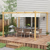 10' x 12' Retractable Pergola Canopy, Aluminum Pergola Sun Shade Shelter for Garden, Patio, Backyard & Deck, Cream White