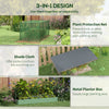 Galvanized Steel Planter Box with Crop Cage and Shade Cloth, Raised Garden Bed for Flowers, Vegs and Herbs, Green
