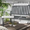 46" Outdoor Garden Bench, Metal Bench, Steel Slatted Frame Furniture for Patio, Park, Porch, Lawn, Yard, Deck, Gray