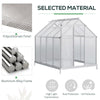 8' x 6' Aluminum Greenhouse Polycarbonate Walk-in Garden Greenhouse Kit with Adjustable Roof Vent, Rain Gutter and Sliding Door for Winter