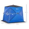 2 Person Insulated Ice Fishing Shanty Pop-Up Portable Ice Fishing Tent with Carry Bag and Anchors for -22„‰, Dark Blue