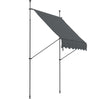 6.5' x 4' Manual Retractable Awning, Non-Screw Freestanding Patio Awning, UV Resistant, for Window or Door, Dark Gray