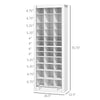 71" Shoe Storage Cabinet with 3 Heights of Open Cubes for 36 Pairs, Narrow Shoe Rack for Entryway, Hallway, White
