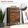 Shoe Cabinet with 2 Flip Doors, Slim Shoe Cupboard with Divider & Compartment, Entryway Shoe Organizer Unit, Rustic Brown