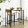3 Piece Pub Dining Sets, Industrial Dining Table Set for 2, Counter Height Kitchen Table with Bar Stools for Small Space, Rustic Brown