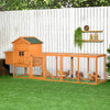 Extra Large Chicken Coop, Outdoor Hen House Poultry Cage with Removable Tray, Hen House Quail Hutch for Outdoor Backyard, Orange