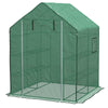 Greenhouse Replacement Cover Walk-in PE Hot House Cover with Roll-up Door and Windows, 55" x 56.25" x 74.75", Green