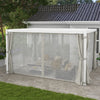 13' x 10' Outdoor Retractable Pergola w/ Sun Shade Aluminum Louvered Top, Pergola w/ Canopy, Curtains & Netting, White