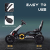 Kids Pedal Go Kart Outdoor Ride on Toy with Adjustable Seat, Swing Axle, Handbrake, 4 Wheels for Boys and Girls Aged 3-8 Years Old, White