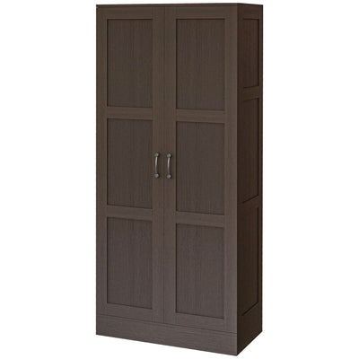 Storage Cabinet w/ Storage Shelves, Pantry Cupboard Cabinet, Coffee