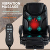 6 Point Vibration Massage Office Chair, PU Leather Heated Reclining Computer Chair with Footrest, Black