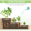 3 Tier Raised Garden Bed, Water Draining Fabric for Soil, Elevated Wood Flower Box for Vegetables, Herbs, Natural