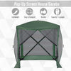 7x7FT Pop Up Canopy Camping Gazebo Portable Screen Tent with Carry Bag, Ventilating Mesh, for Outdoor Activities, Green