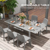 Aluminum Outdoor Dining Table for 6-8 People, Expandable Patio Table for Garden Lawn Balcony - Charcoal Gray