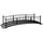 7' Metal Arch Garden Bridge Arc Footbridge with Side Railings Decorative Scrollwork, Black