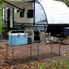 Aluminum Camping Table with Adjustable Legs, 8ft Folding Picnic Table for Travel, BBQ, Beach or Hiking, Black & White