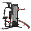 Multi Home Gym Equipment, Workout Station with Sit up Bench, Push up Stand, Dip Station, 143lbs Weights