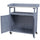Outdoor Wooden Potting Bench with Storage Cabinet, Aluminum Table Top, Rubber Wheels for Backyard, Patio, Balcony, Gray