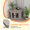41" Corner Dog Crate Furniture, End Table Dog Kennel with Cushion for Medium-Sized Dog, Indoor Use,Dog Cage, Walnut