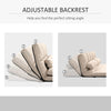 Convertible Floor Sofa Bed, Folding Sofa Bed Upholstered Couch Bed, Adjustable Guest Chaise Lounge with Metal Frame and 2 Pillows, Beige