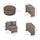 8 Piece Outdoor Rattan Sofa, Half Round Patio Furniture Set with Side Tables, Umbrella Hole, and Cushions, Mixed Grey