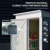 5'x3'x6' Garden Metal Sheds with floor, Small Lean-to Shed with Adjustable Shelf, Lock, Gloves, Cool Gray